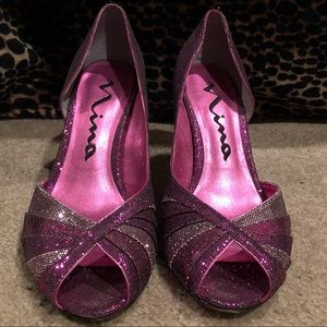 Nina Sparkly Peep Toes